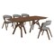 Armen Living Cortina and Rowan 5 Piece Walnut Rectangular Dining Set SETCODIWA5B - alternate 1